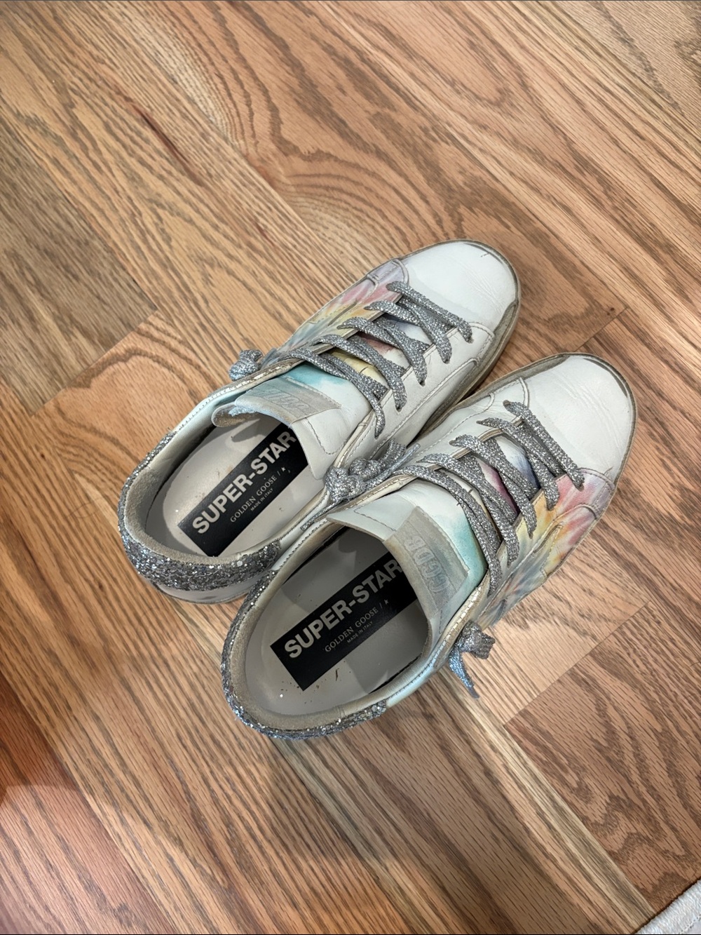 Golden Goose Sneakers in White Rainbow & Silver Glitter - Shopbop Exclusive - 37